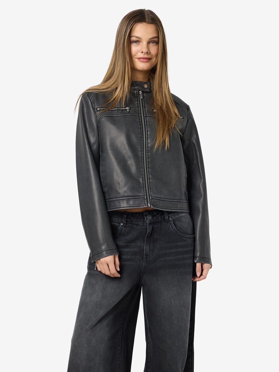 Noisy May PU FAUX LEATHER JACKET, Black, highres - 27032964_Black_1163130_003.jpg