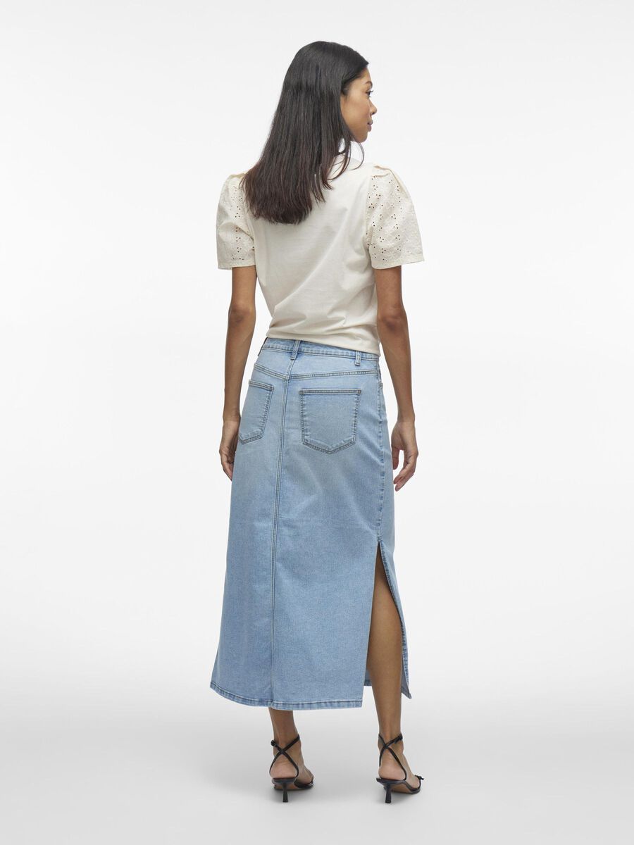 VILA MIDI SPÓDNICA JEANSOWA, Light Blue Denim, highres - 14103162_LightBlueDenim_004.jpg
