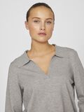 VILA SPLIT COLLAR KNITTED PULLOVER, Light Grey Melange, highres - 14105038_LightGreyMelange_1169575_006.jpg