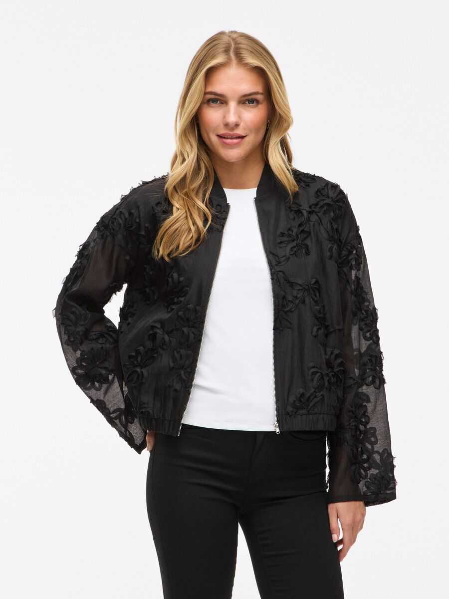 VILA VIAGNES ZDOBIONE KURTKA BOMBER, Black, highres - 14111826_Black_003.jpg