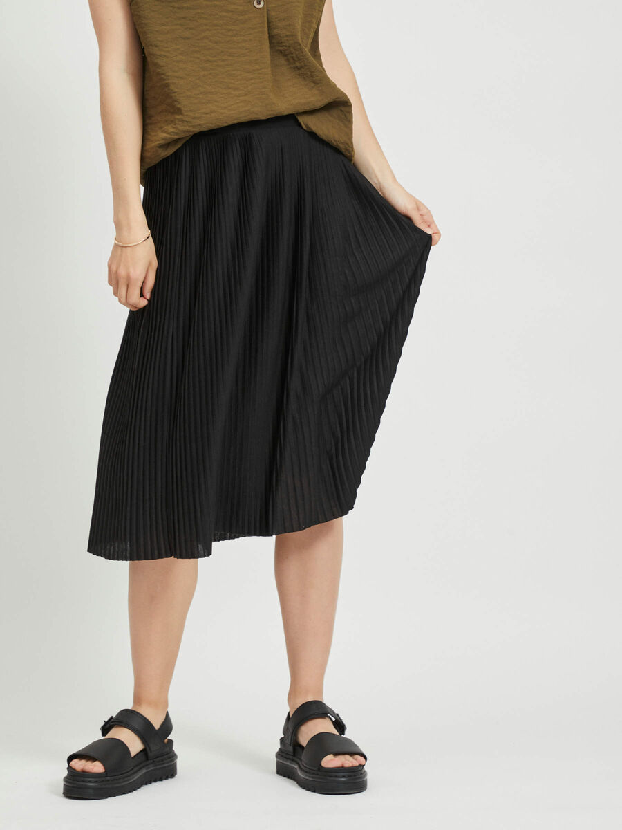 Vila GEPLOOIDE MIDDELLANGE ROK, Black, highres - 14056957_Black_003.jpg