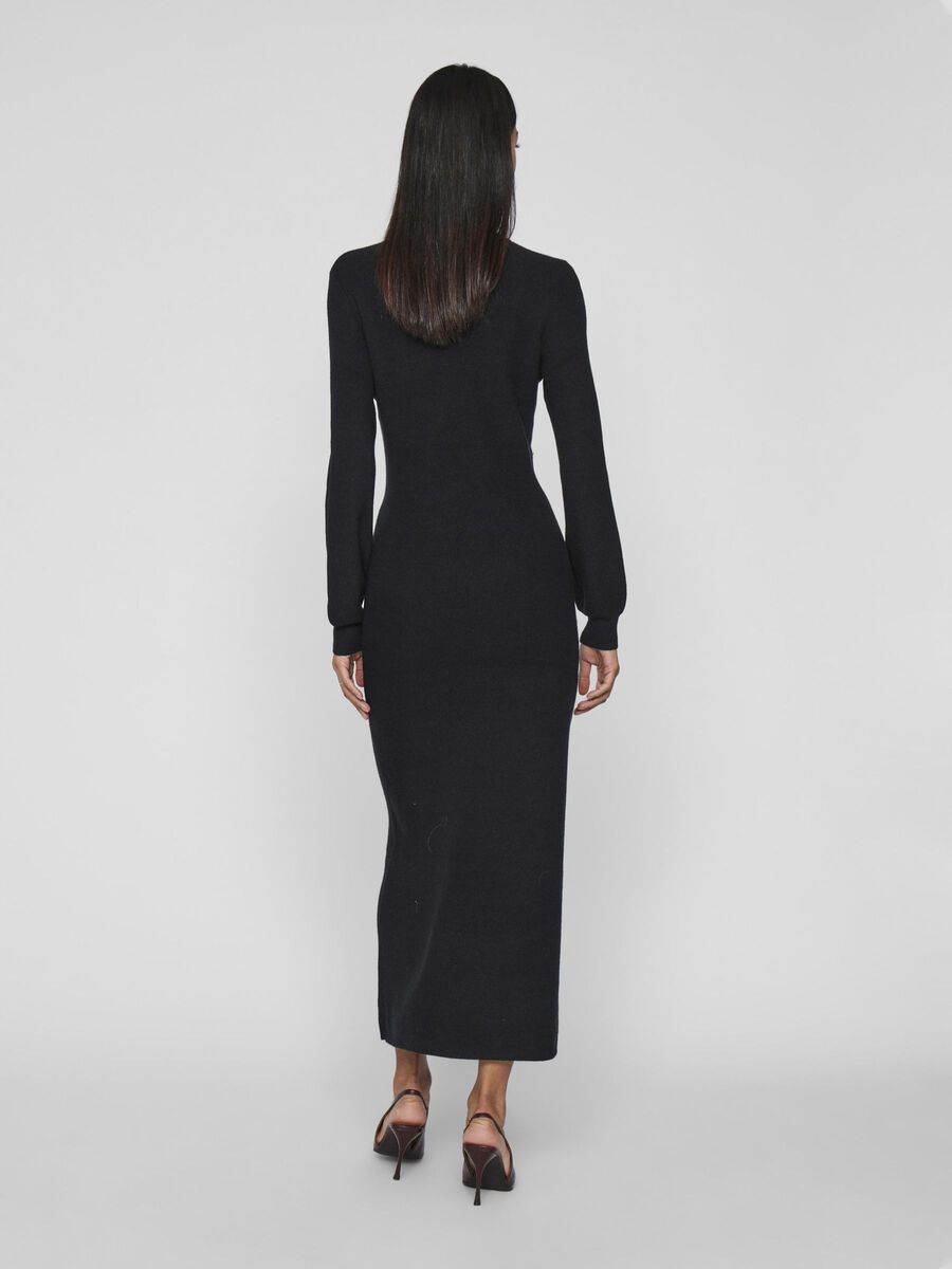 VILA KNITTED MAXI DRESS, Black, highres - 14109942_Black_004.jpg