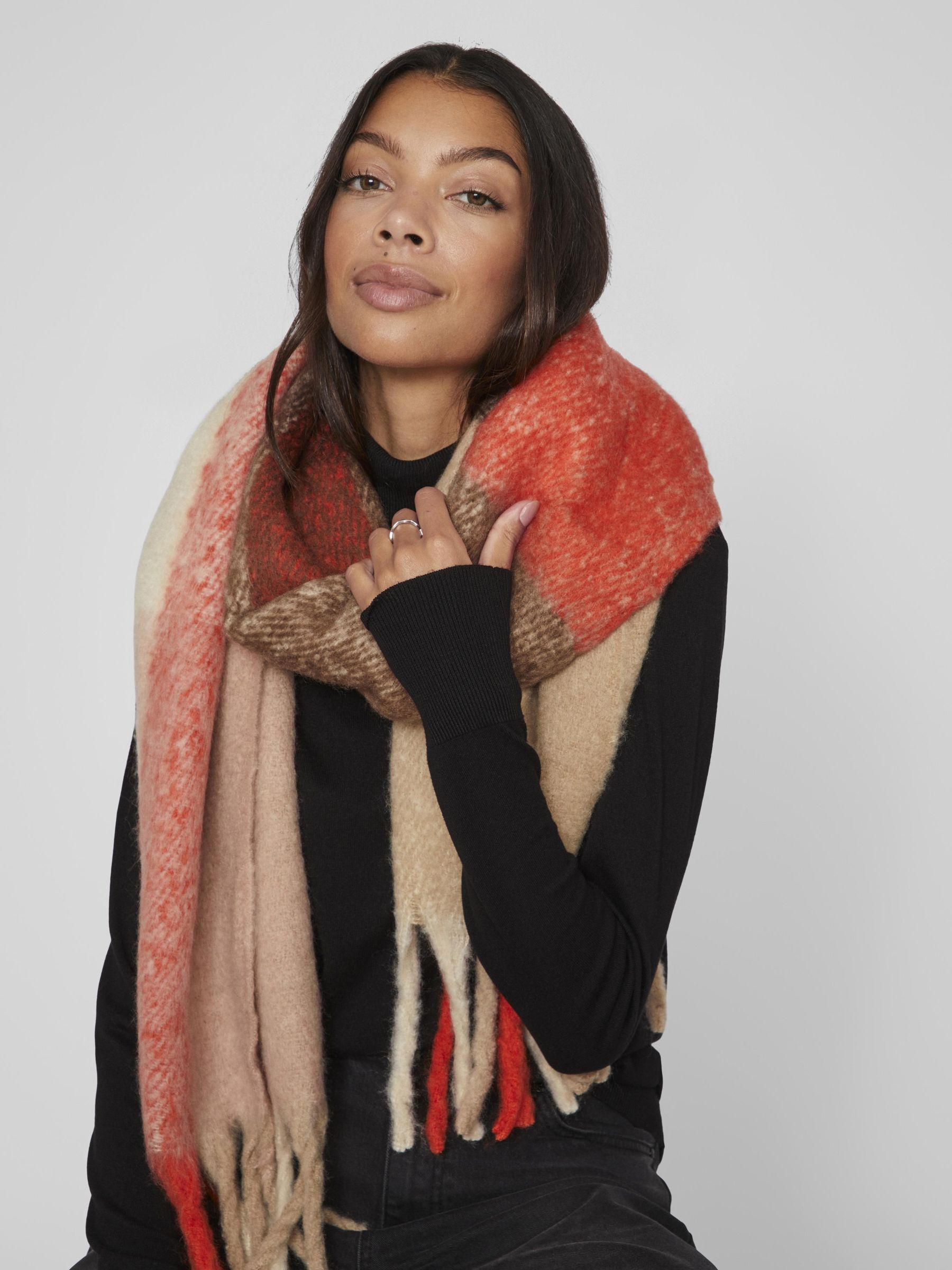 Oversized scarf red on sale
