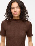 VILA VIMALMEN STEHKRAGEN OBERTEIL MIT KURZEN ÄRMELN, Chocolate Brown, highres - 14112683_ChocolateBrown_006.jpg