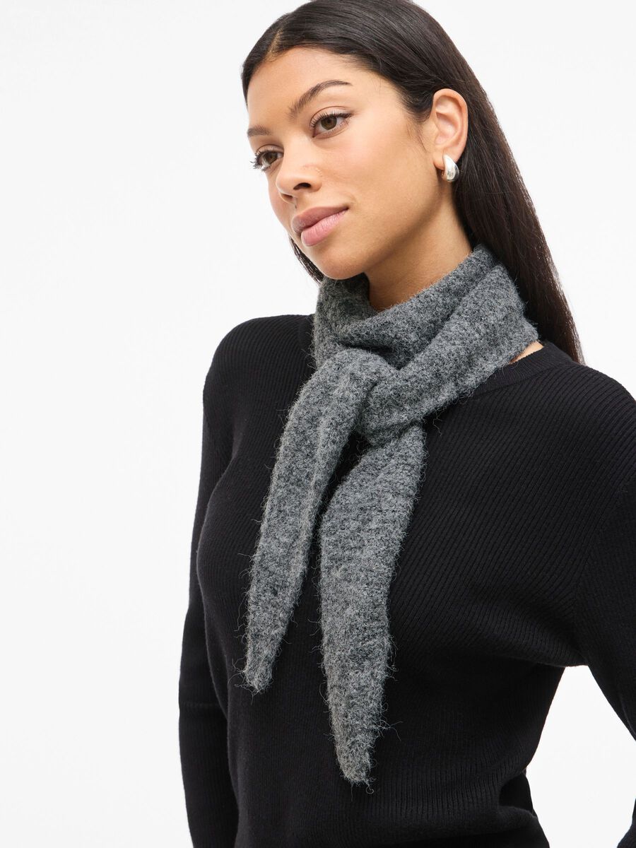 Carousel image - VIMARLEY KNITTED SCARF, Medium Grey Melange | 1