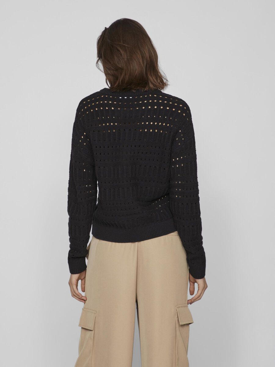 VILA COL ROND PULL EN MAILLE, Black, highres - 14092276_Black_004.jpg