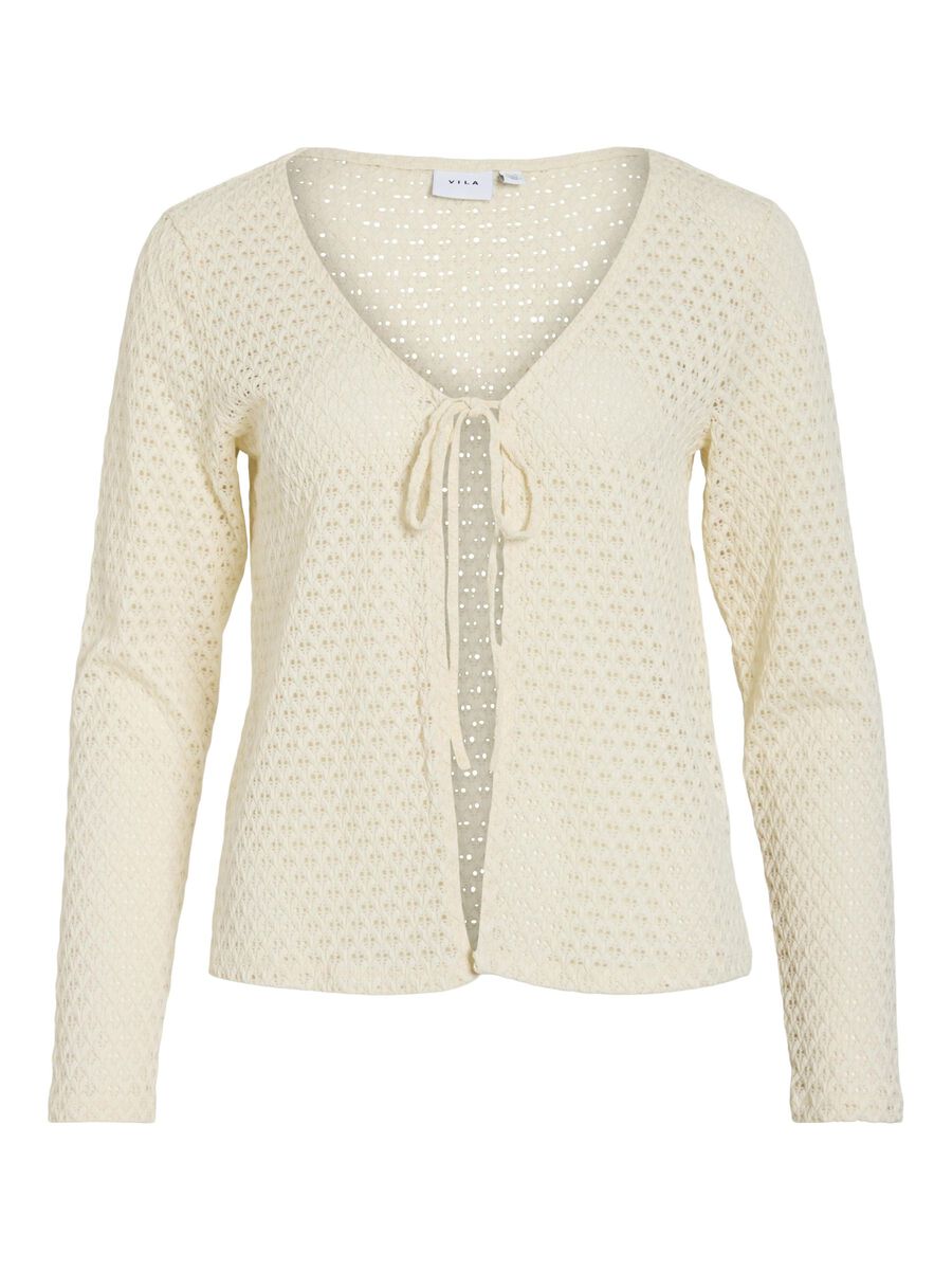 VILA V-AUSSCHNITT STRICKJACKE, Birch, highres - 14104210_Birch_001.jpg