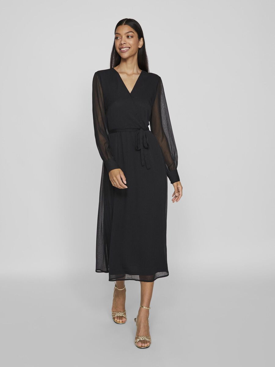 VILA VIFALIA LANE MOUWEN MIDI JURK, Black, highres - 14095704_Black_003.jpg