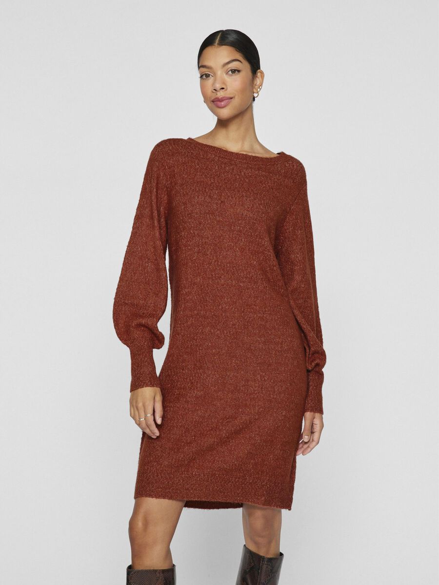 VILA KNITTED SHORT DRESS, Burnt Henna, highres - 14103024_BurntHenna_1153655_003.jpg