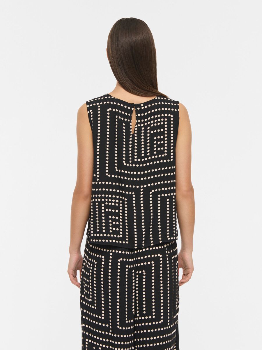 Product carousel image - VIFRELLI ROUND NECK SLEEVELESS TOP, Black Beauty | 2