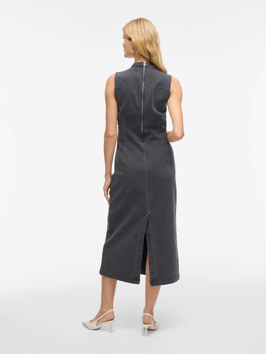 VILA VINONA MIDI JEANSKLÄNNING, Medium Grey Denim, highres - 14113600_MediumGreyDenim_004.jpg