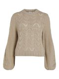 Vila DETAILED KNITTED PULLOVER, Natural Melange, highres - 14075366_NaturalMelange_001.jpg