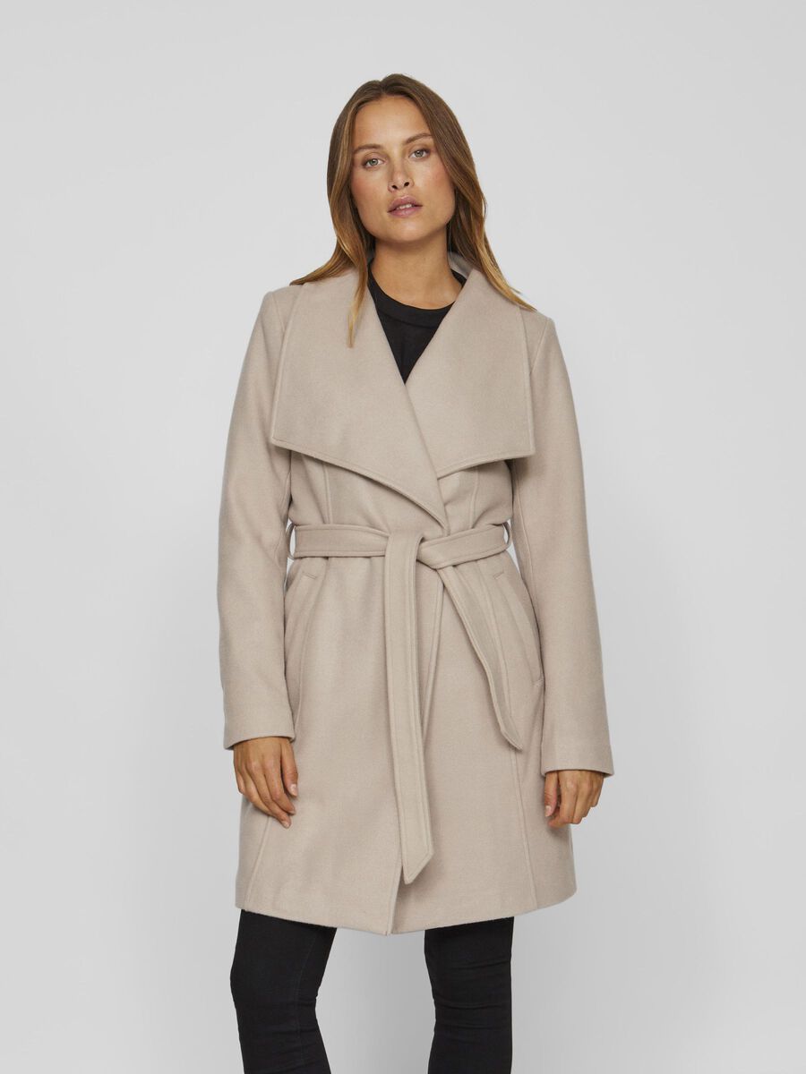 VILA BELTED COAT, Natural Melange, highres - 14103251_NaturalMelange_003.jpg