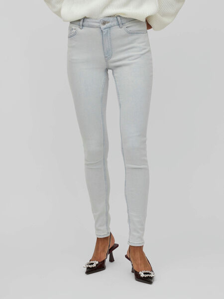 Vila MEDELHÖG MIDJA SKINNY FIT-JEANS, Light Blue Denim, highres - 14084687_LightBlueDenim_1026879_003.jpg