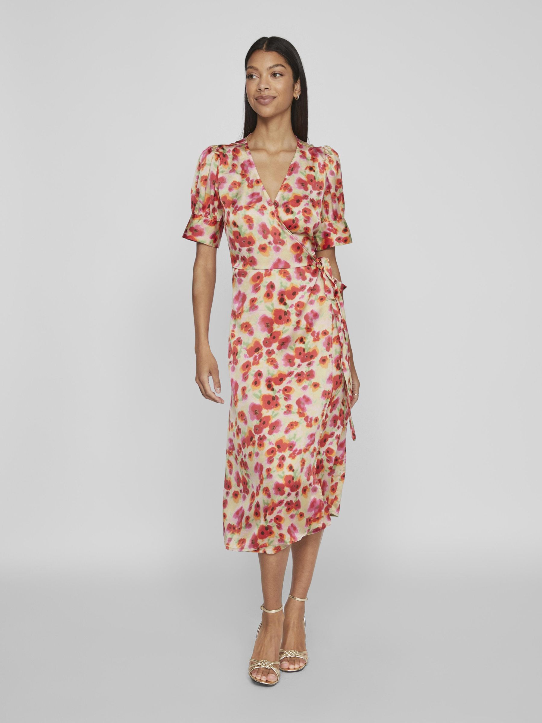 MIDI WICKELKLEID | Rot | VILA®