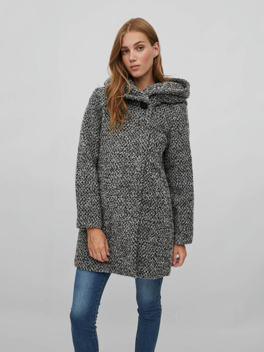 Vila HOODED COAT, Light Grey Melange, highres - 14080224_LightGreyMelange_003.jpg