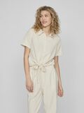 VILA FRONT KNOT SHORT SLEEVED SHIRT, Super Light Natural Melan, highres - 14096244_SuperLightNaturalMelan_003.jpg