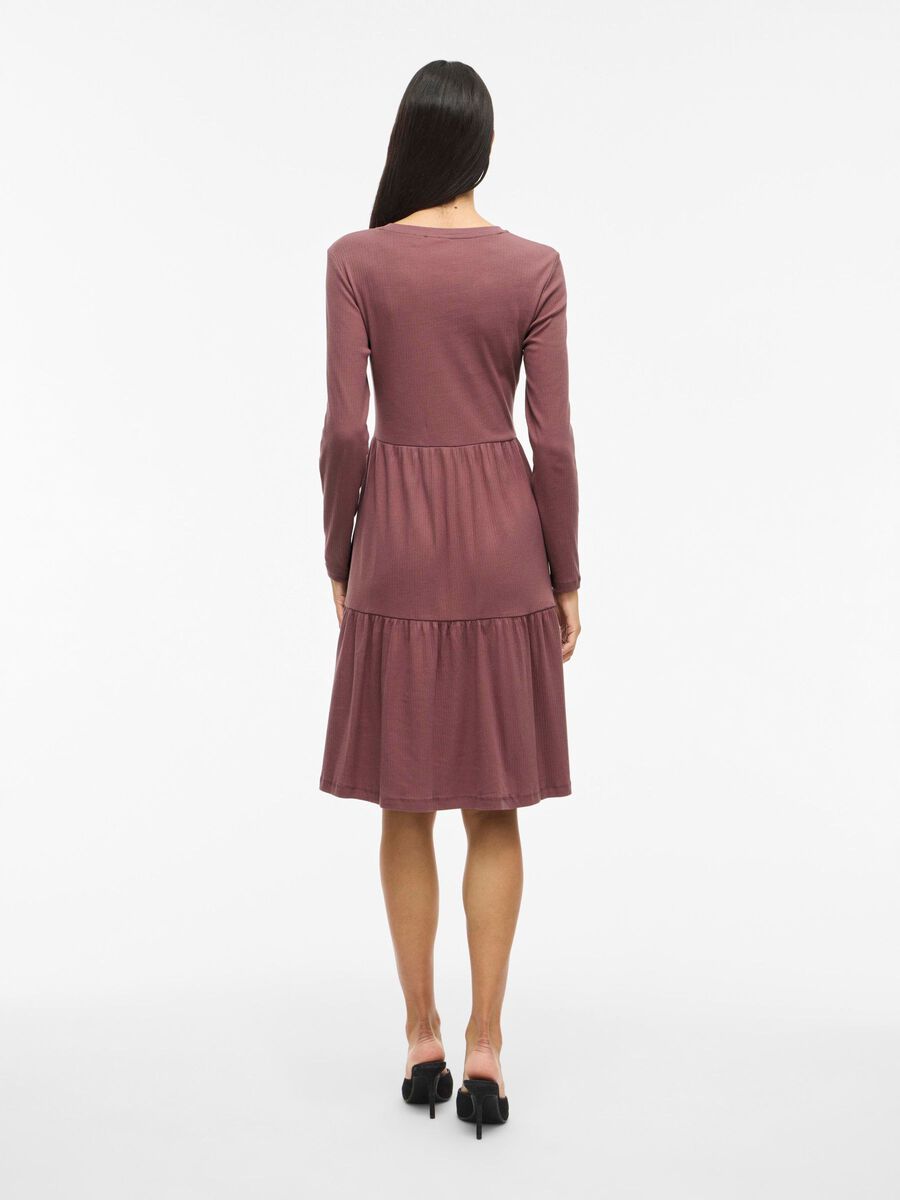VILA À MANCHES LONGUES ROBE MI-LONGUE, Rose Brown, highres - 14109874_RoseBrown_004.jpg