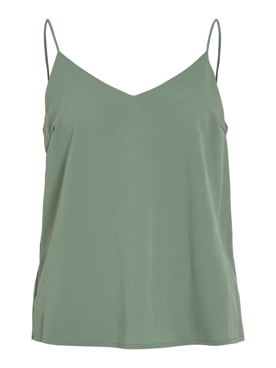 VILA VIMATHILDE V-NECK STRAP TOP, Laurel Wreath, highres - 14109689_LaurelWreath_001.jpg