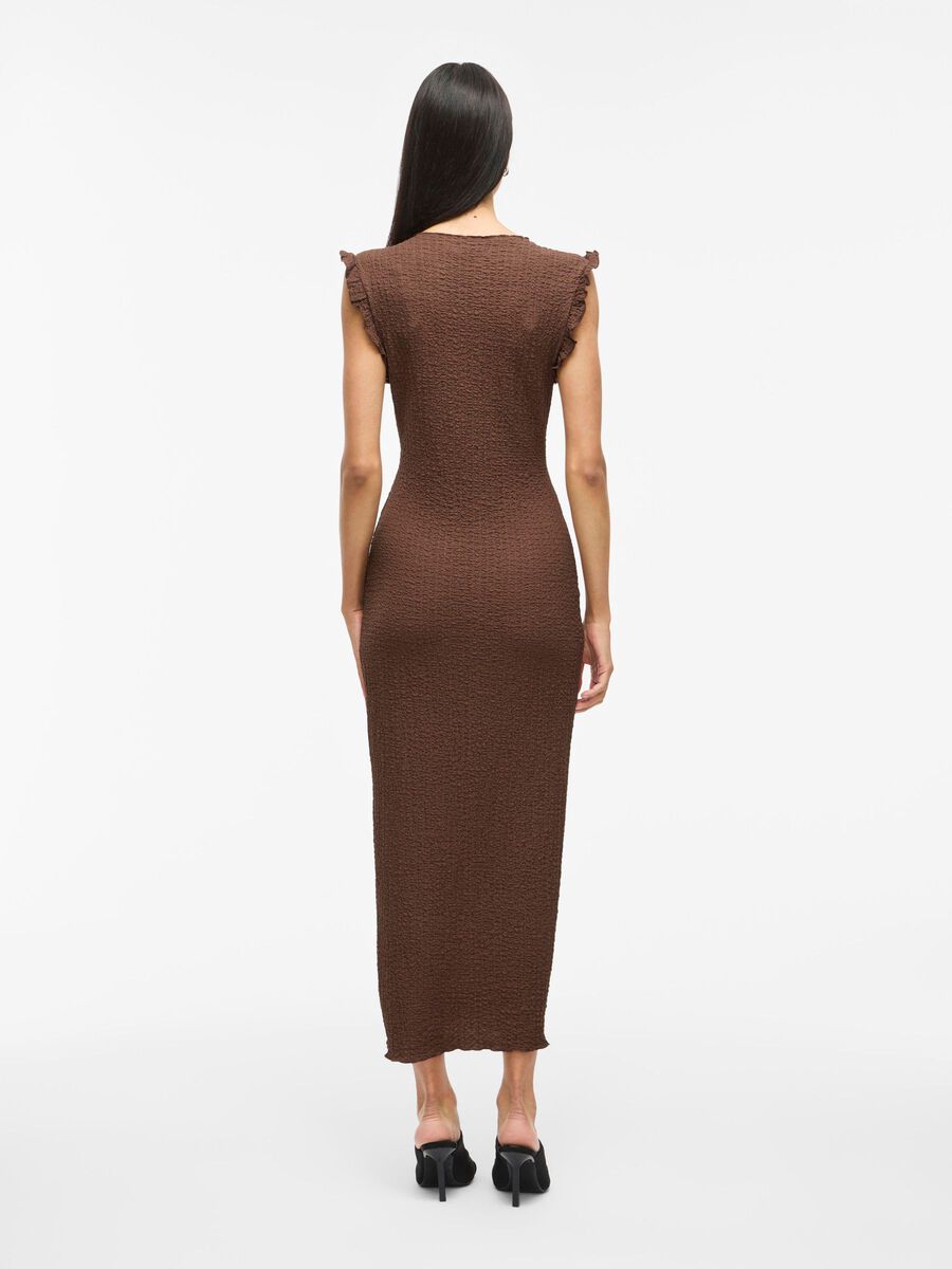 VILA VIMALMEN ÄRMLÖS MAXIKLÄNNING, Chocolate Brown, highres - 14112681_ChocolateBrown_004.jpg