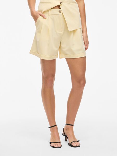 VILA VIHANDI TAILORED HIGH WAISTED SHORTS, Pale Banana, highres - 14111995_PaleBanana_003.jpg