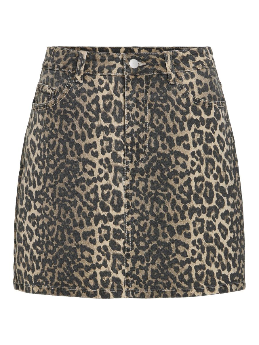 VILA LEOPARD PRINT MINI SKIRT, Birch, highres - 14109540_Birch_1209890_001.jpg