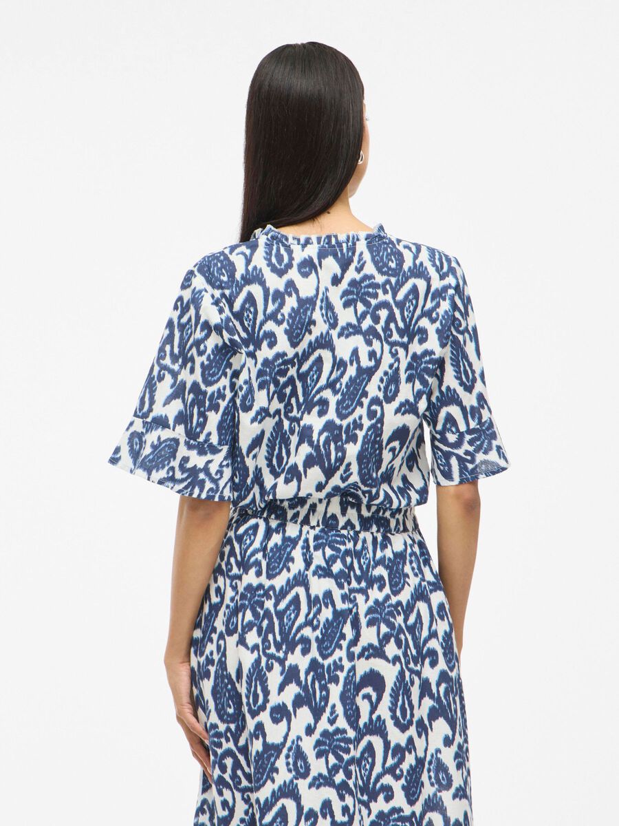 VILA VIMERLE V-NECK SHORT SLEEVED TOP, Cloud Dancer, highres - 14111211_CloudDancer_1229642_004.jpg