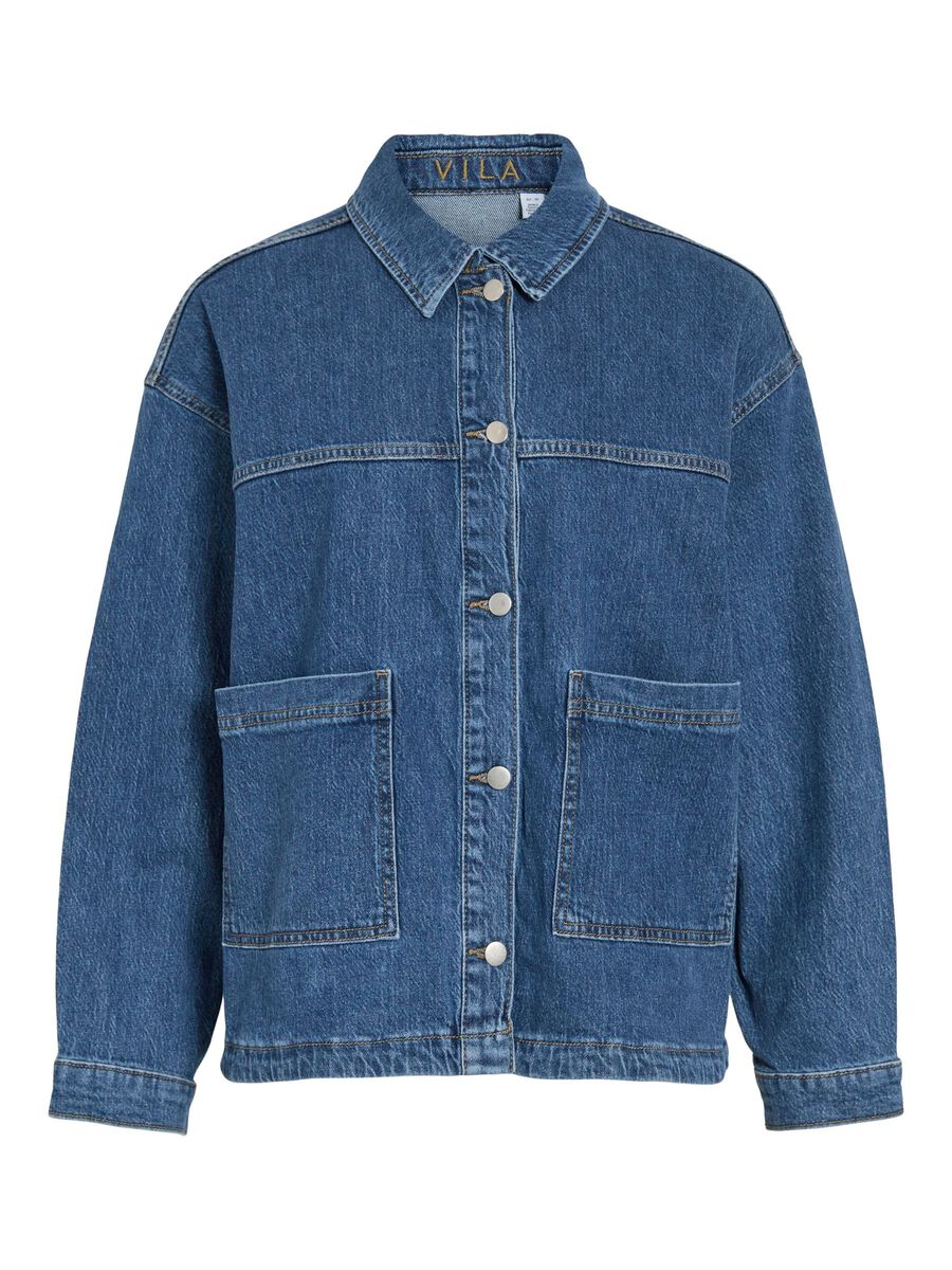 VILA VIJAF DENIM JACKET, Medium Blue Denim, highres - 14108447_MediumBlueDenim_1231611_001.jpg