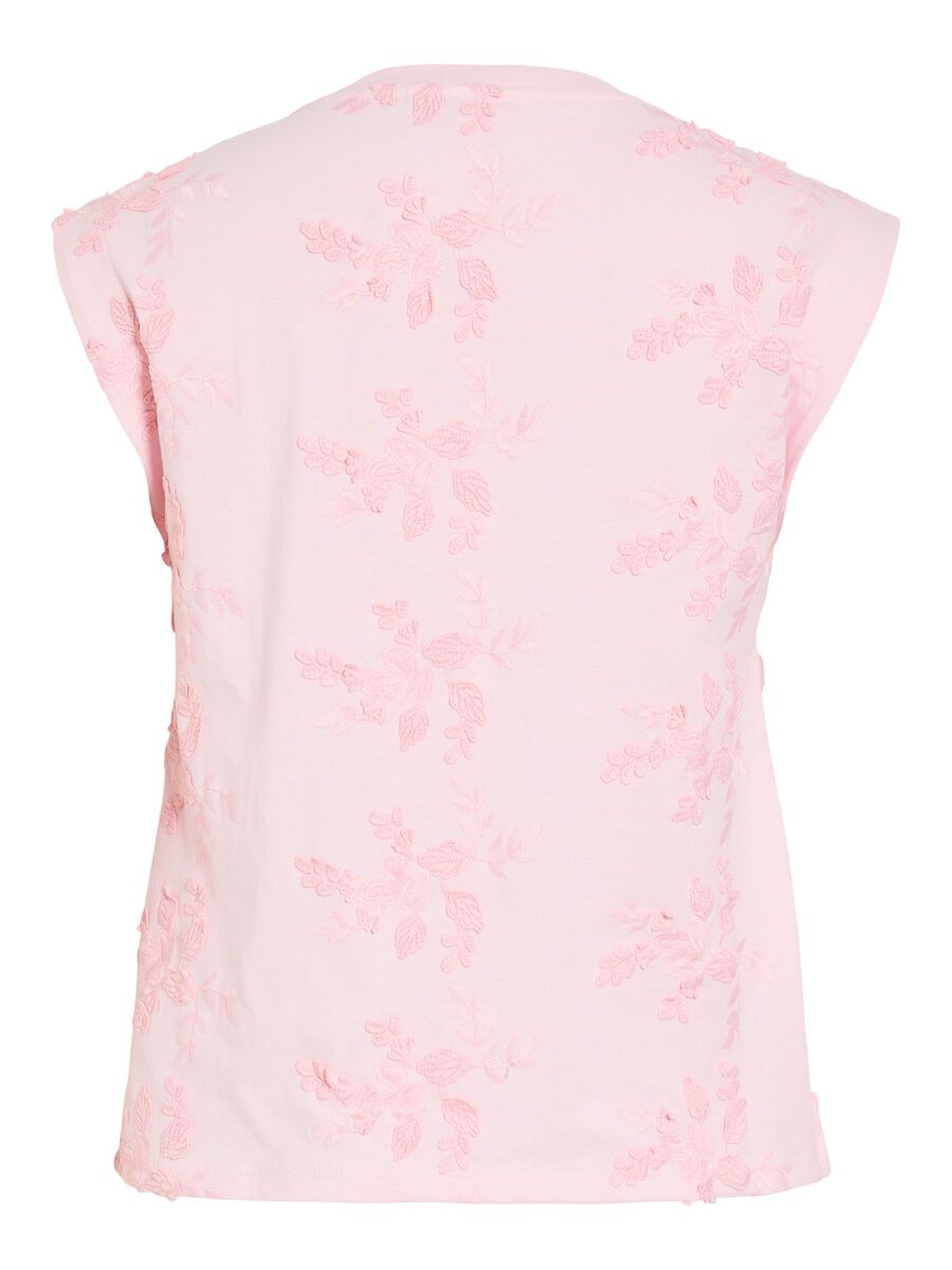 Product carousel image - ROUND NECK SLEEVELESS TOP, Cherry Blossom | 2