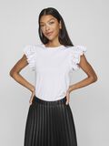 VILA BESTICKTES OBERTEIL MIT ANGESCHNITTENEN ÄRMELN, Bright White, highres - 14092646_BrightWhite_003.jpg