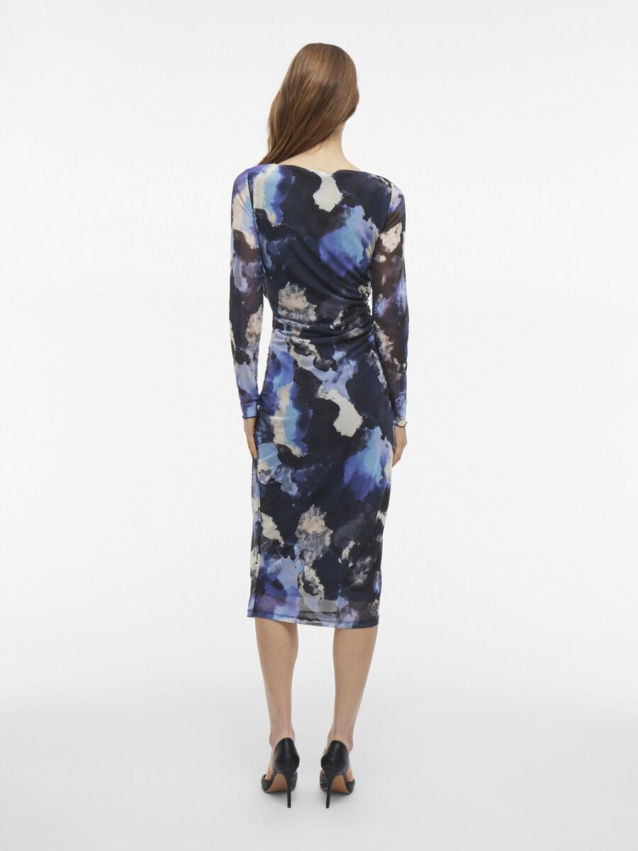 VILA VIMALOU MESH MIDI DRESS, Navy Blazer, highres - 14104011_NavyBlazer_1161356_004.jpg