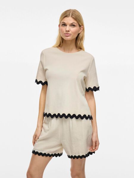 VILA VICALISA ROUND NECK SHORT SLEEVED TOP, Birch, highres - 14106763_Birch_1209257_003.jpg