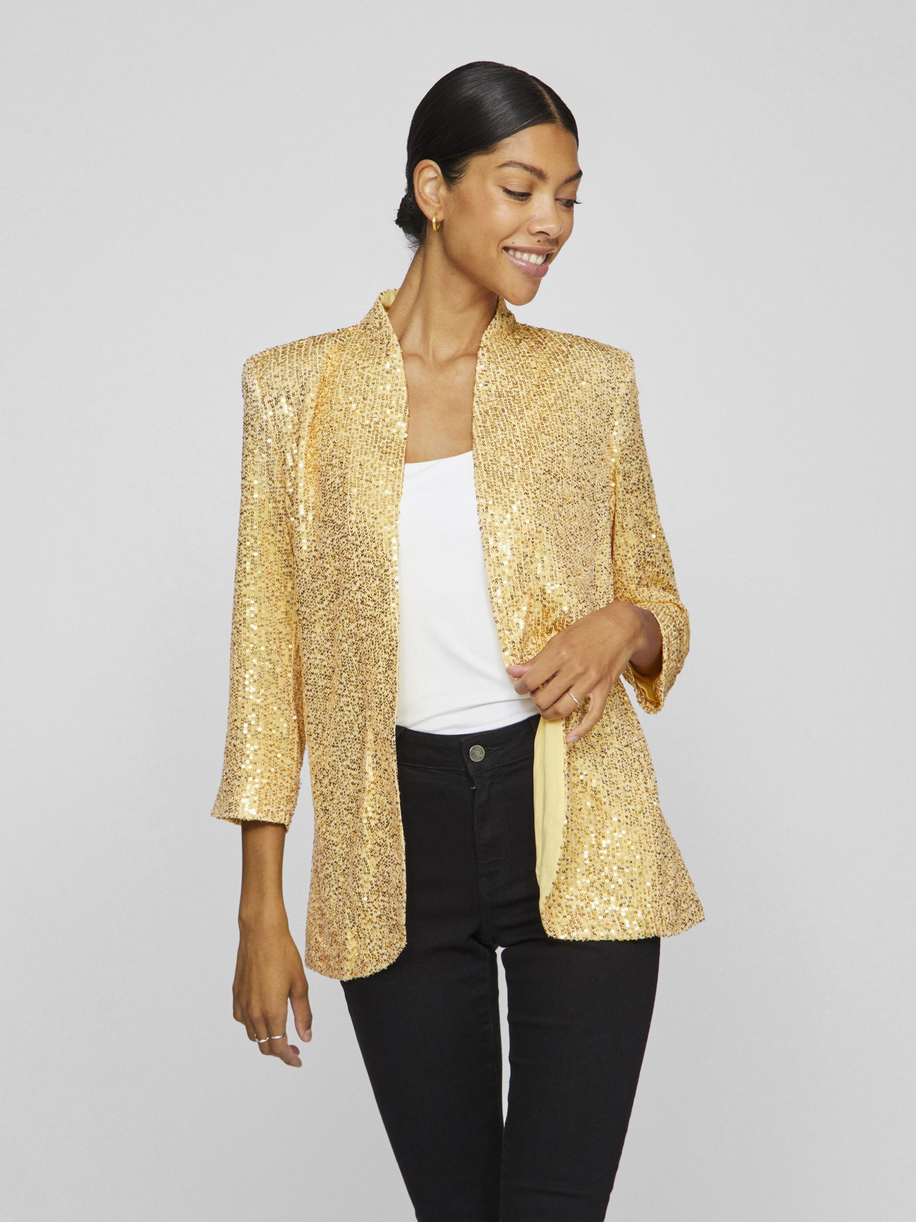 Gold sequin blazer cheap