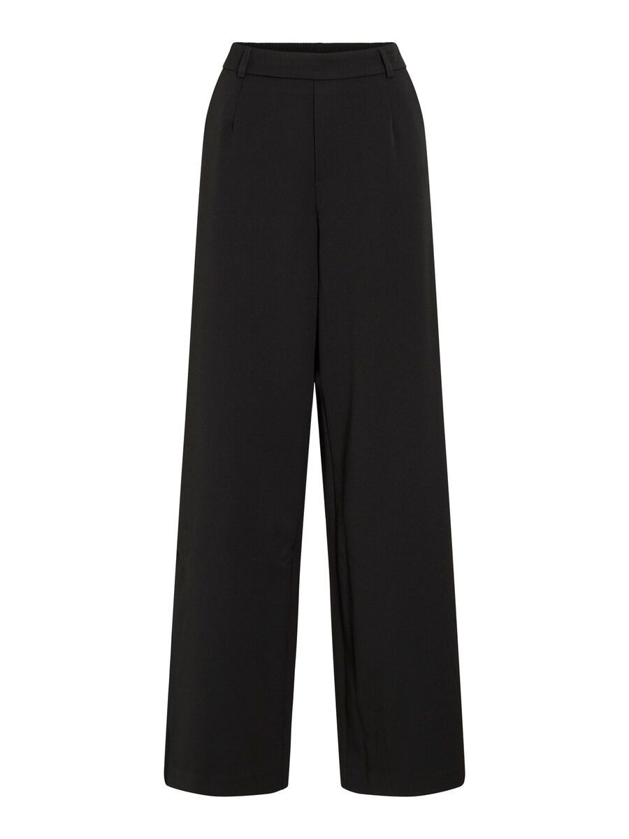 VILA VIVARONA HIGH WAIST WIDE-LEG TROUSERS, Black, highres - 14107483_Black_001.jpg