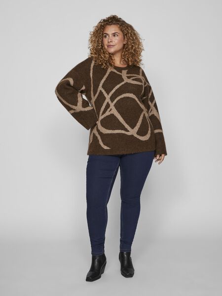 Vila CURVE - KNITTED PULLOVER, Shaved Chocolate, highres - 14095513_ShavedChocolate_005.jpg