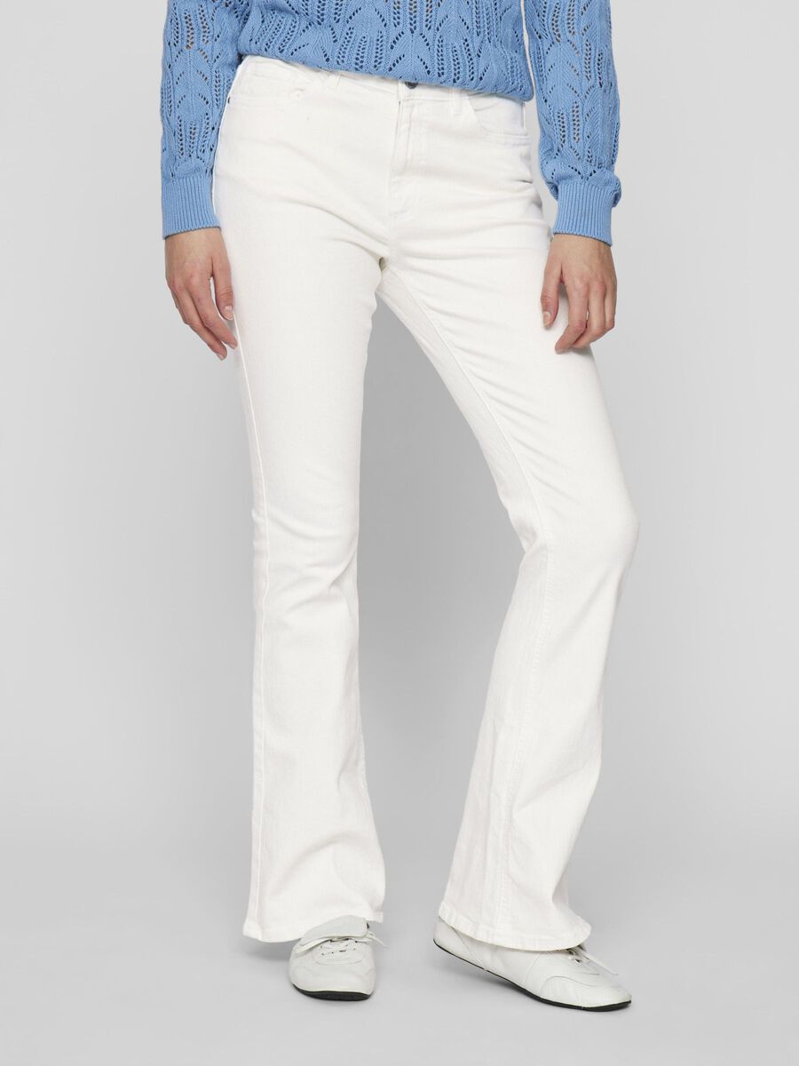 VILA MID WAIST FLARED JEANS, Egret, highres - 14107313_Egret_003.jpg