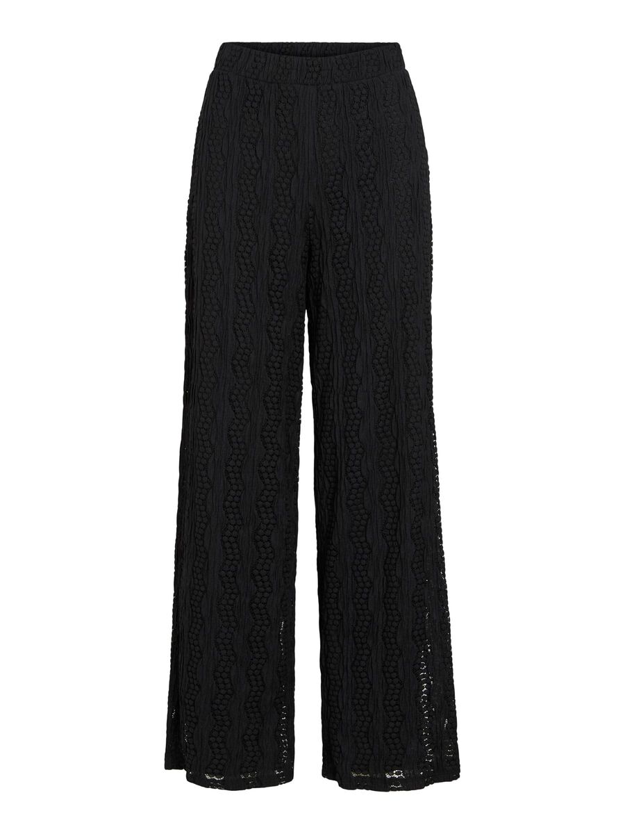 VILA CINTURA ALTA PANTALONES DE PIERNA ANCHA, Black Beauty, highres - 14103894_BlackBeauty_001.jpg