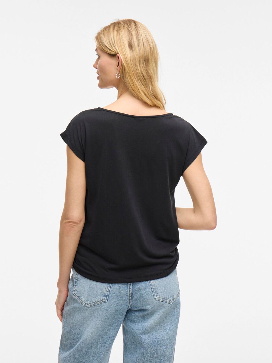 VILA VIMODALA WATERFALL CAP SLEEVE TOP, Black Beauty, highres - 14107641_BlackBeauty_004.jpg
