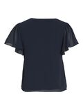 VILA SHORT SLEEVED V-NECK TOP, Navy Blazer, highres - 14098368_NavyBlazer_002.jpg