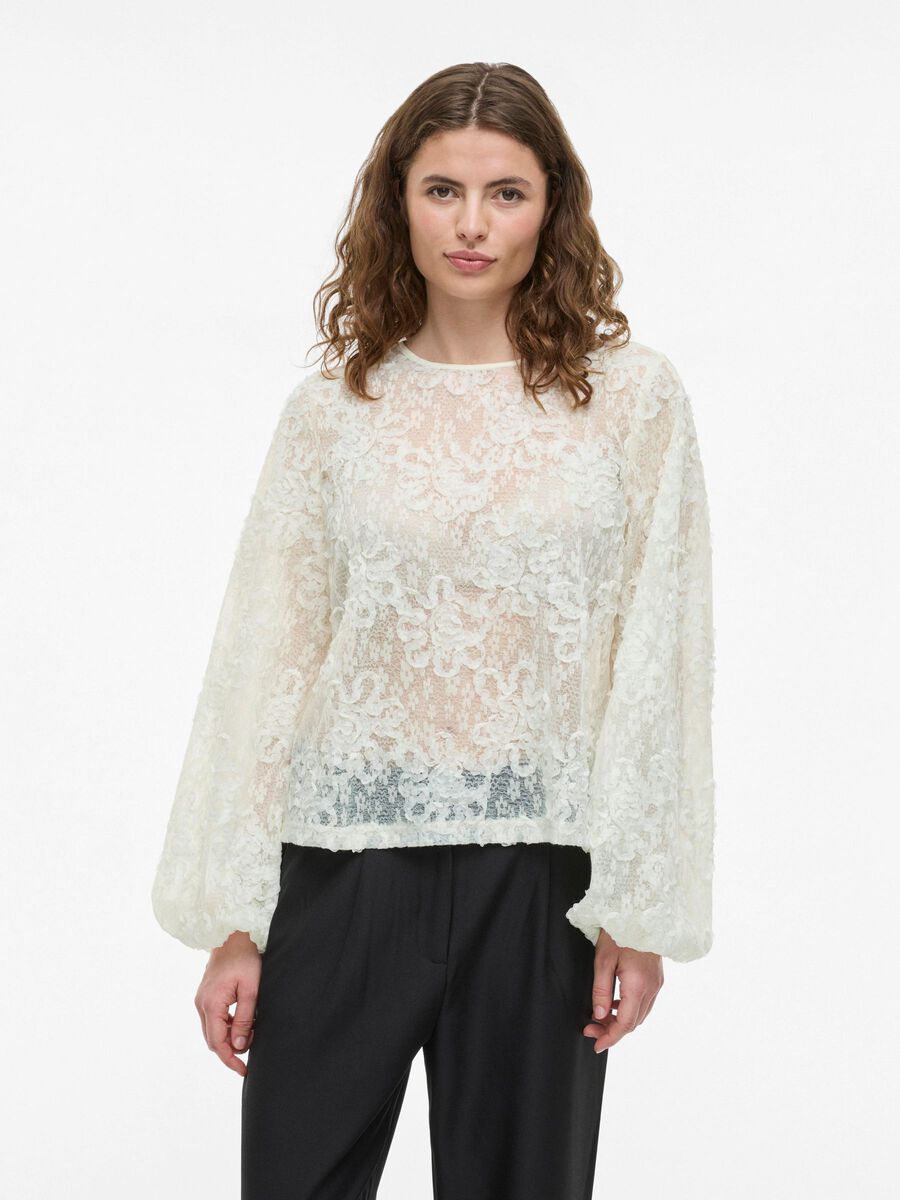 VILA ROUND NECK LONG SLEEVED TOP, Birch, highres - 14109270_Birch_003.jpg
