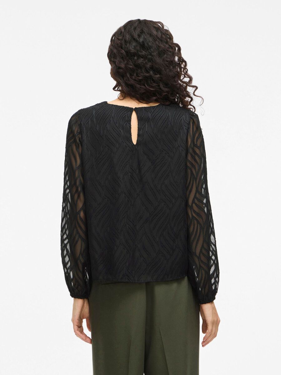 VILA VIMIKA ROUND NECK LONG SLEEVED TOP, Black Beauty, highres - 14107406_BlackBeauty_004.jpg