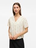 VILA VIPRISILLA SHORT SLEEVED TOP, Super Light Natural Melan, highres - 14105063_SuperLightNaturalMelan_1169751_003.jpg