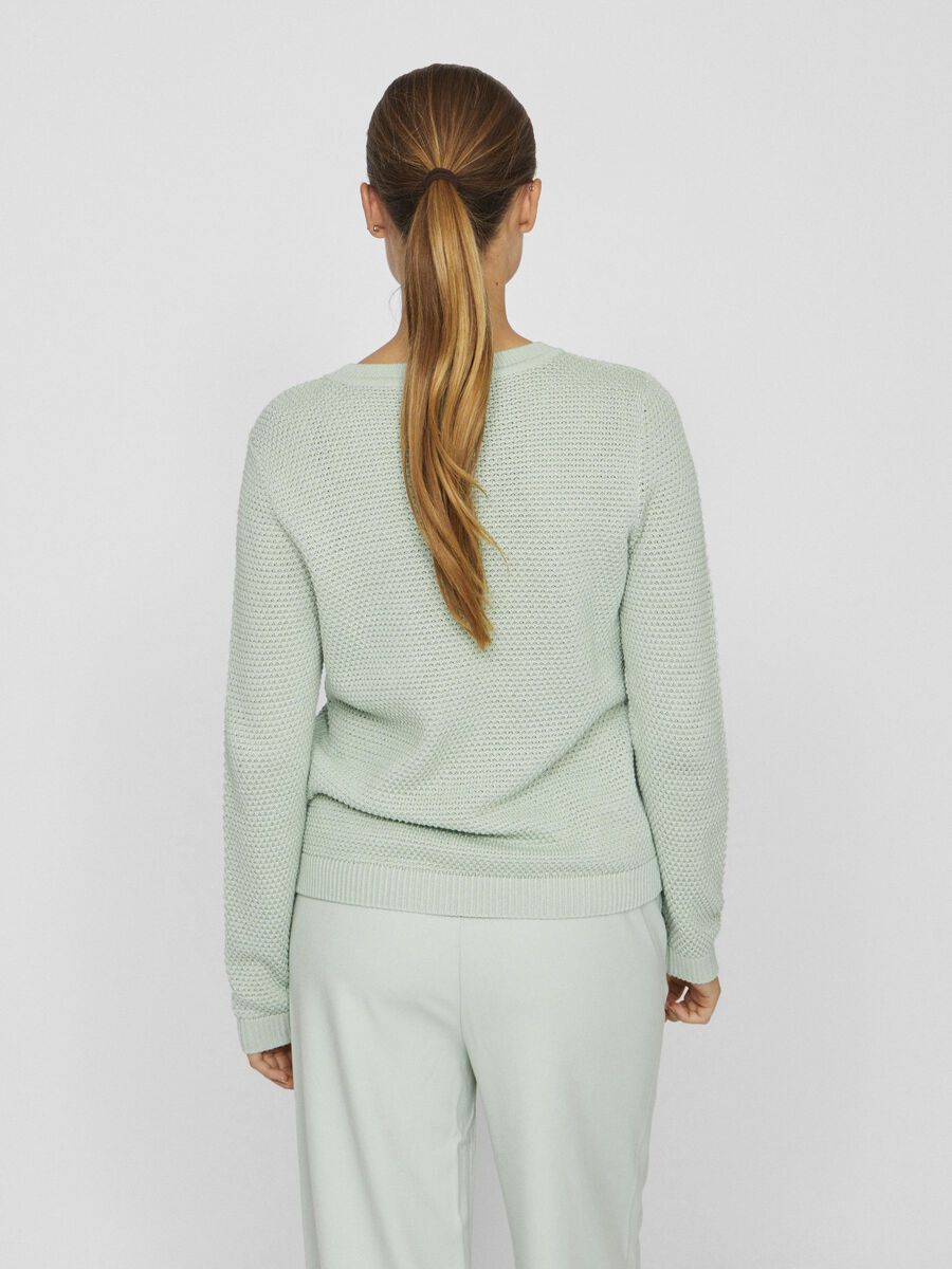 VILA VIDALO BASIC KNITTED PULLOVER, Silt Green, highres - 14082767_SiltGreen_004.jpg