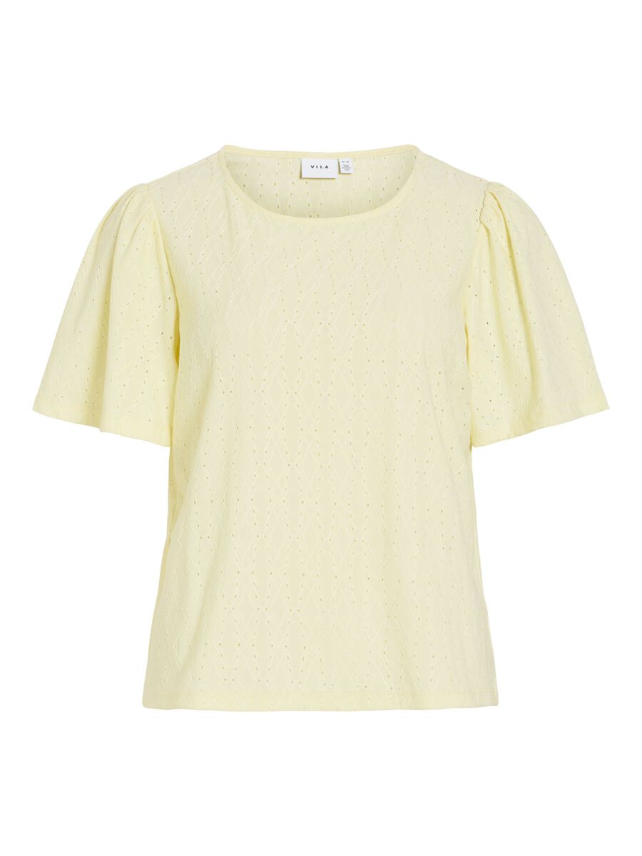 Carousel image - VIBELLI RUNDHALS OBERTEIL MIT KURZEN &Auml;RMELN, Pastel Yellow | 5
