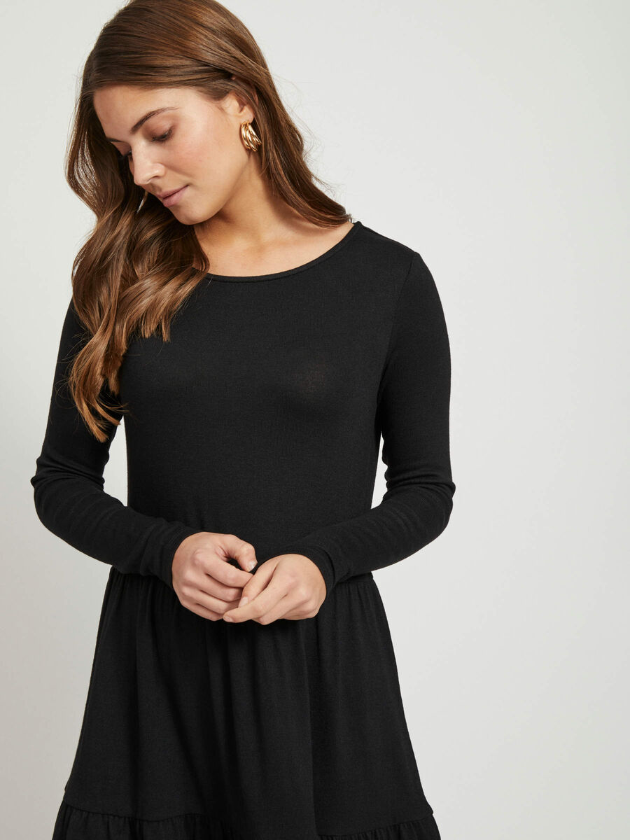 black long sleeve v neck maxi dress Verna Long Sleeve Maxi Dress - Black main image 1