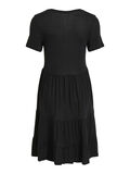 Vila LOCKER GESCHNITTENES KLEID MIT KURZEN ÄRMELN, Black, highres - 14061236_Black_002.jpg