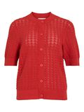 VILA VIVUA SHORT SLEEVE KNITTED CARDIGAN, Aurora Red, highres - 14109641_AuroraRed_001.jpg