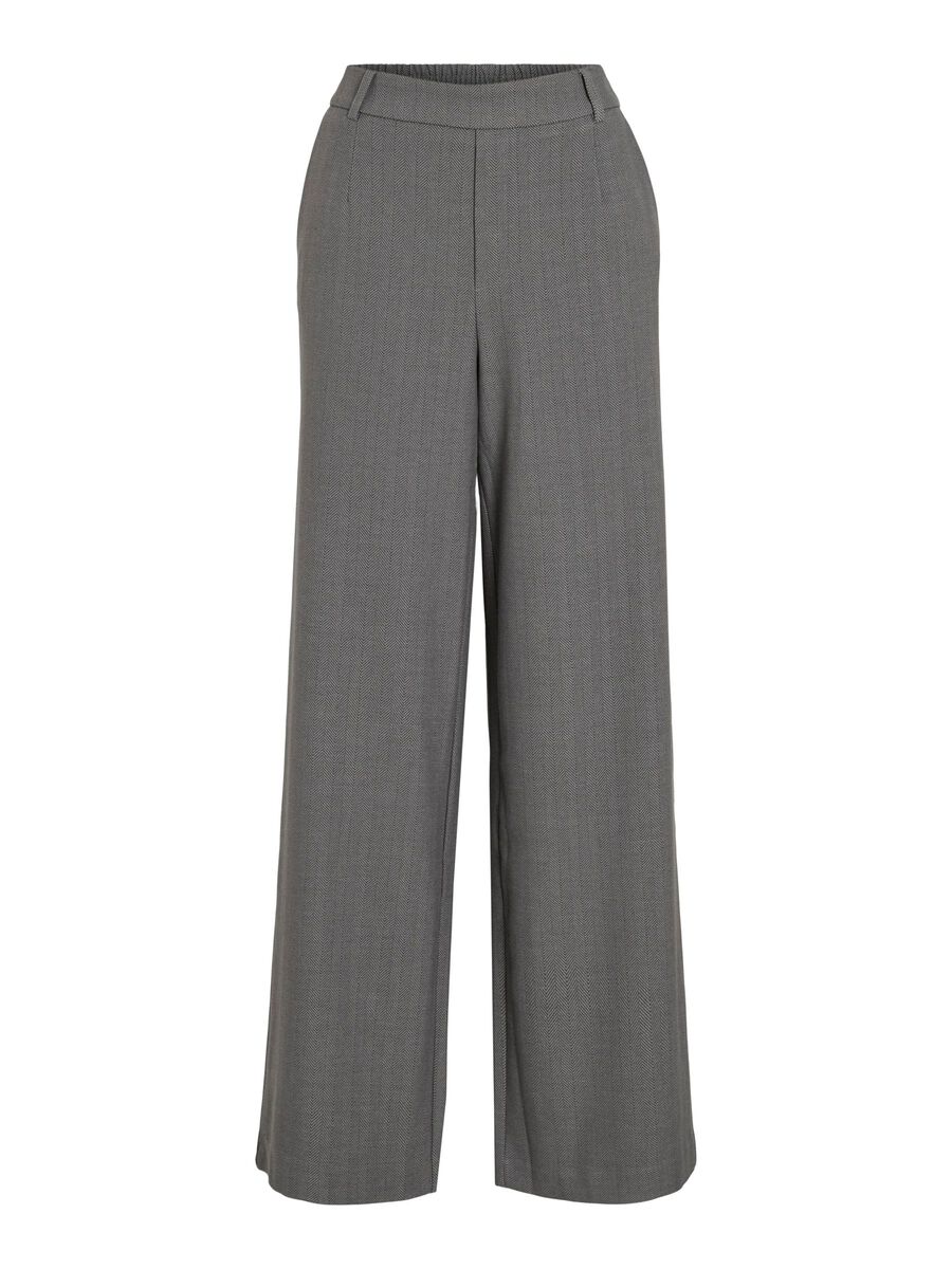 VILA PINSTRIPE HIGH WAISTED TROUSERS, Medium Grey Melange, highres - 14089556_MediumGreyMelange_1234584_001.jpg