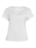 VILA VIELLETTE BOATNECK SHORT SLEEVED TOP, Snow White, highres - 14110009_SnowWhite_001.jpg