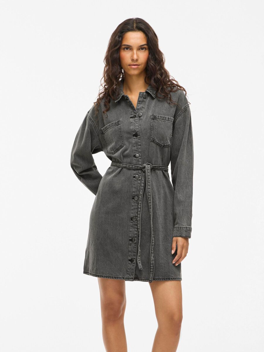 VILA VIKIKI DENIM SHIRT DRESS, Dark Grey Denim, highres - 14107374_DarkGreyDenim_003.jpg